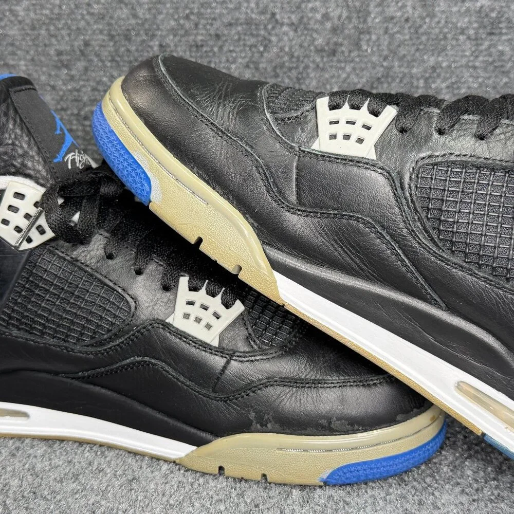 Jordan 4 Retro Shoes Men's 13 Motorsports Alternate Black Blue Athletic Sneakers